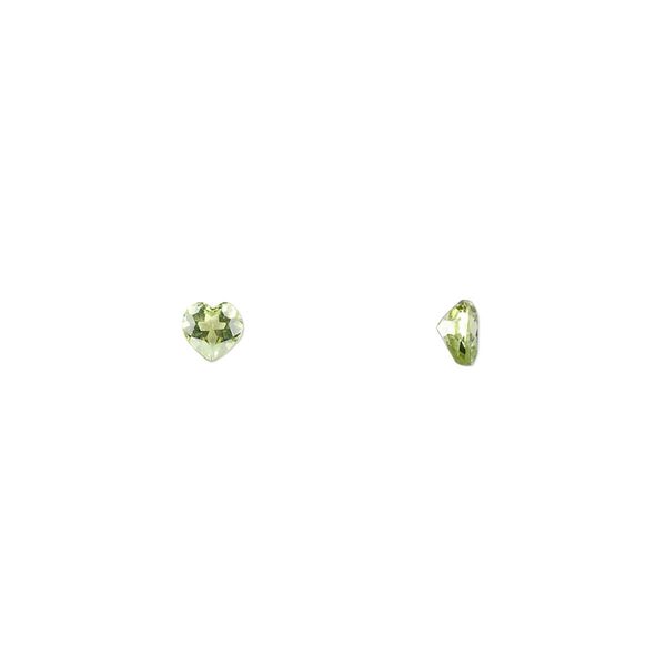 Peridot 1pkg4, hand-cut faceted heart gem natural 4mm image number 0