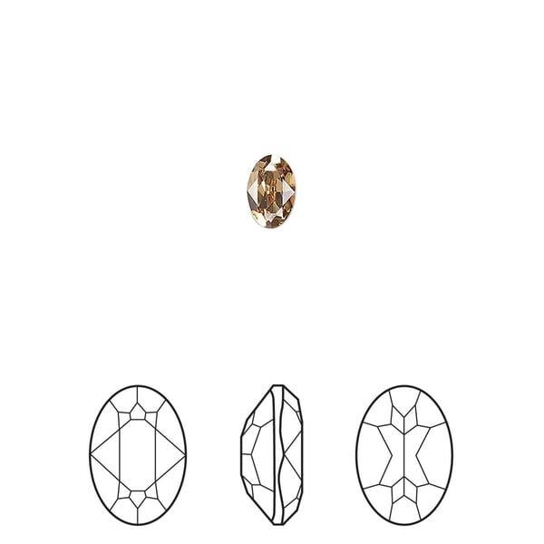 Fancy stone 4pk light Colorado topaz foil back, Crystal Passions® 6x4mm oval 4120 image number 0