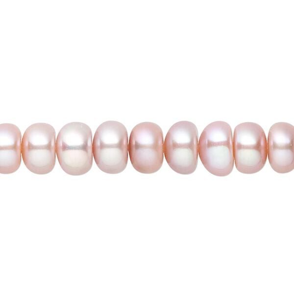 Pearl, White Lotus™, cultured freshwater, mauve, 7.5-8mm button, B grade, Mohs hardness 2-1/2 to 4. Sold per 16-inch strand. image number 0