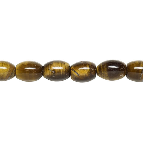 Tigereye 1pkg1, oval bead natural 15.5-16 inch 8x6mm image number 0