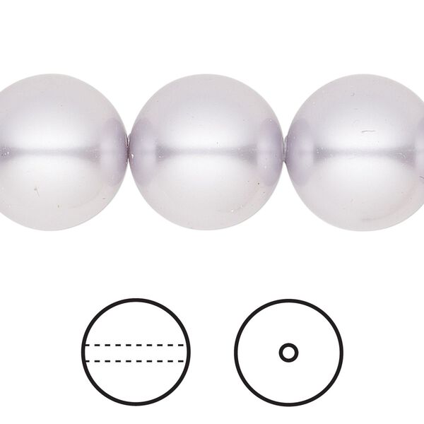 Pearl 5pk lavender, Crystal Passions® 16mm round 5811 image number 0