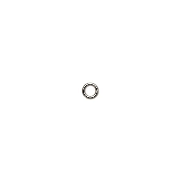 Jump ring, 14KtW white gold, 4mm round, 2.4mm inside diameter, 20 gauge. Sold per pkg of 4. image number 0
