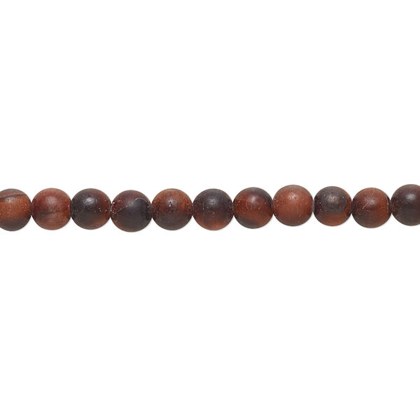 Red tigereye 1pkg1, matte round bead 8 inch 4mm image number 0