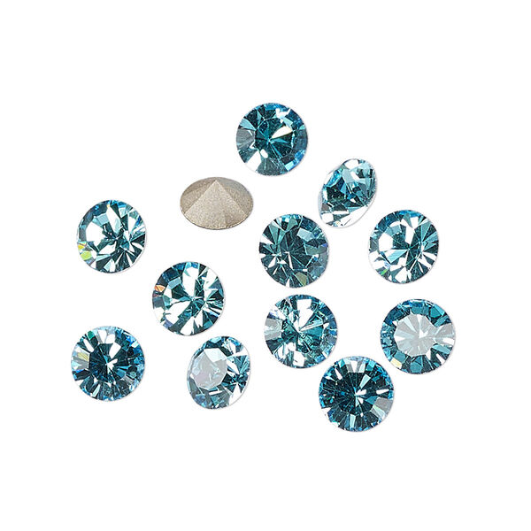 Chaton 288pk aqua bohemica foil back, Preciosa MAXIMA Czech crystal rhinestone 6.14-6.32mm 15-cut faceted round SS29 image number 0