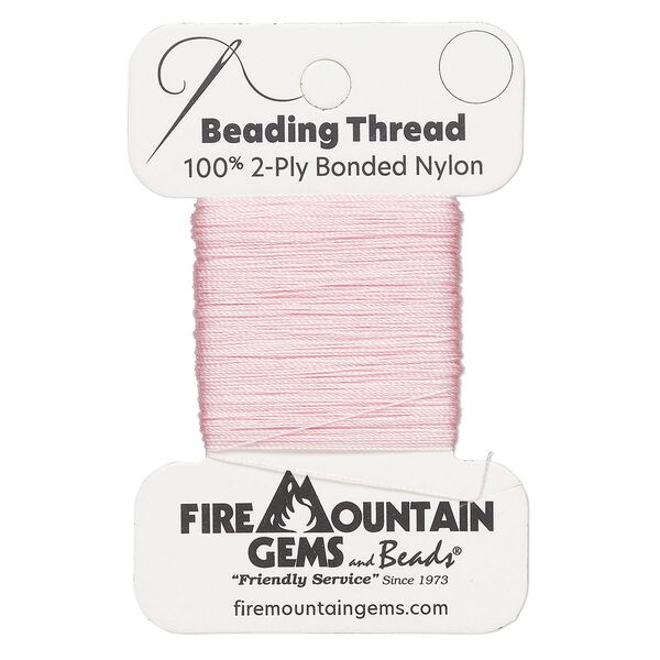 Thread, nylon, pink, size AA. Sold per 50-yard card. image number 0