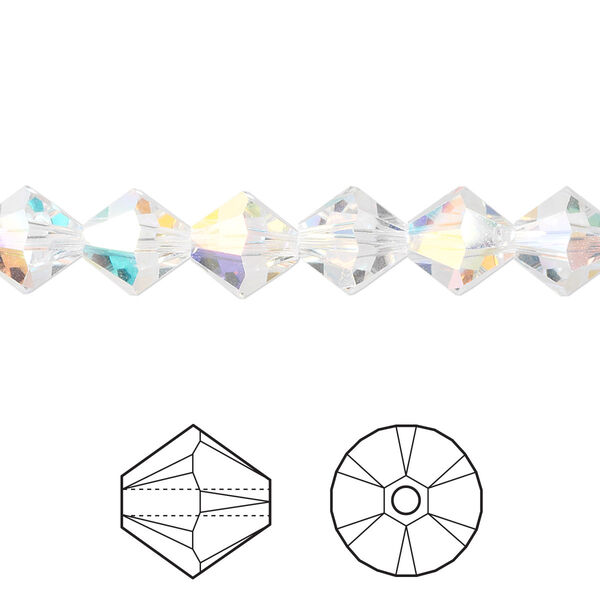 Bead 12pk crystal AB, Crystal Passions® 8mm bicone 5328 image number 0