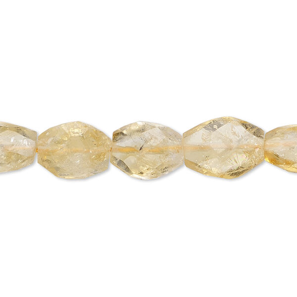 Citrine 1pkg1, hand-cut faceted oval bead 15.5-16 inch 8x6mm-11x9mm image number 0
