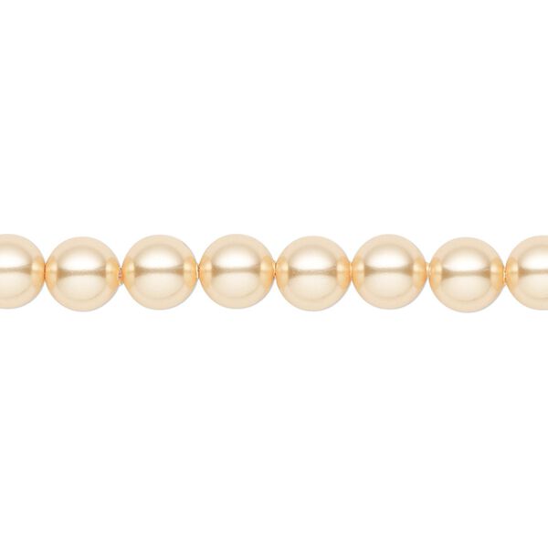 Pearl 500pk gold, Swarovski® 6mm round 5810 image number 0