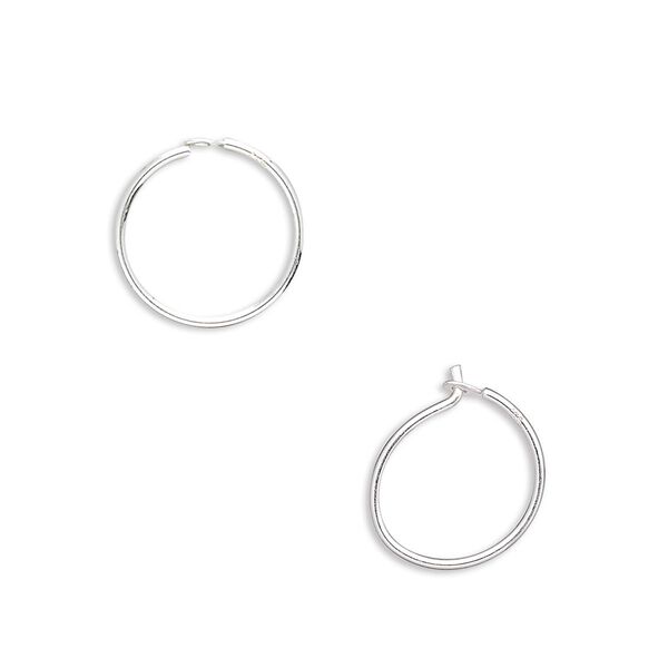 Earring, sterling silver, 12.5mm round hoop. Sold per pkg of 25 pairs. image number 0