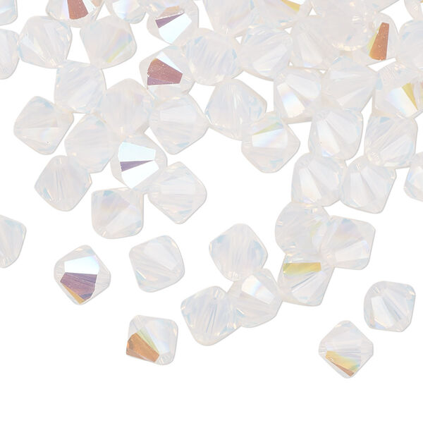 Bead 360pk white opal shimmer, Swarovski® 6mm XILION bicone 5328 image number 0