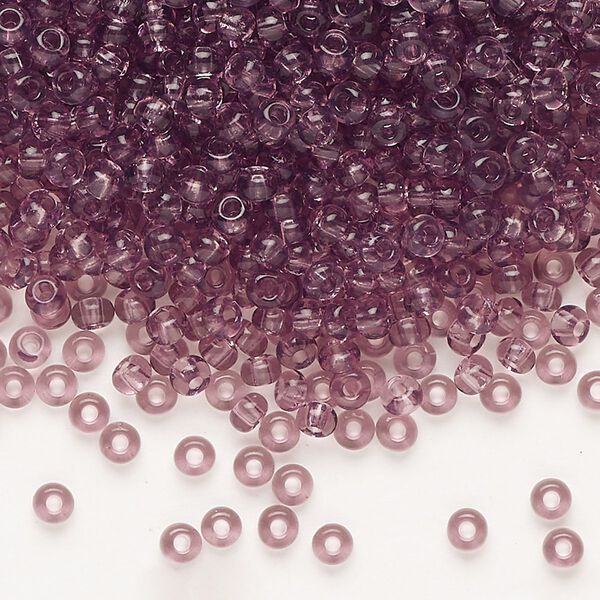 Seed bead, Preciosa Ornela Czech glass, pkg/50g, #8 rocaille, transparent light amethyst, (20010). image number 0