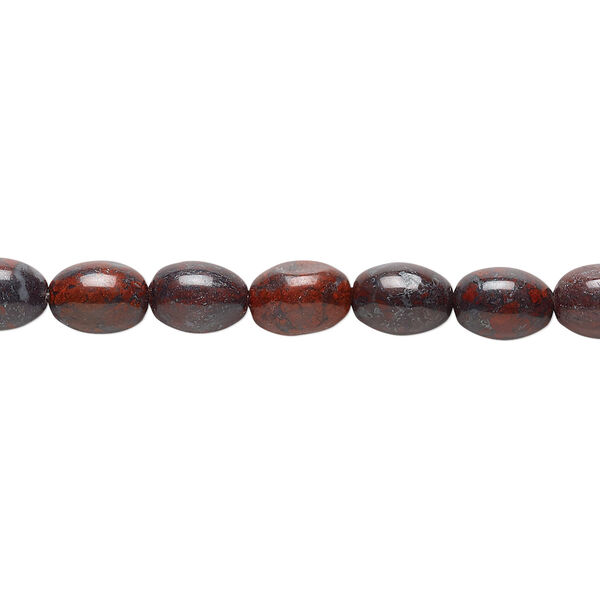Brecciated jasper 1pkg1, oval bead natural 15.5-16 inch 8x6mm image number 0