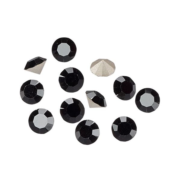 Chaton 288pk jet foil back, Preciosa MAXIMA Czech crystal rhinestone 6.14-6.32mm 15-cut faceted round SS29 image number 0