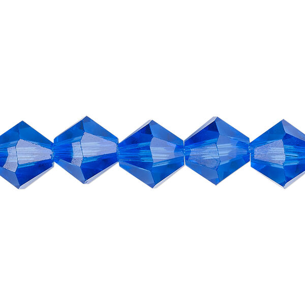 Bead 1pk transparent medium blue, Celestial Crystal® 10mm bicone 8 inch image number 0