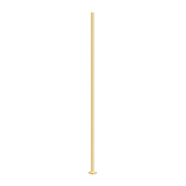 Head pin, gold-plated brass, 1/2 inch, 22 gauge. Sold per pkg of 100. image number 0