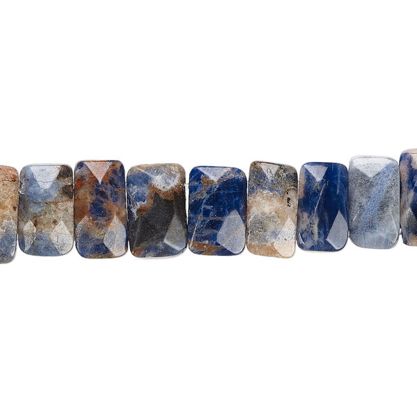 Orange sodalite 1pkg1, faceted rectangle bead natural 8 inch 9x5mm-10x6mm image number 0