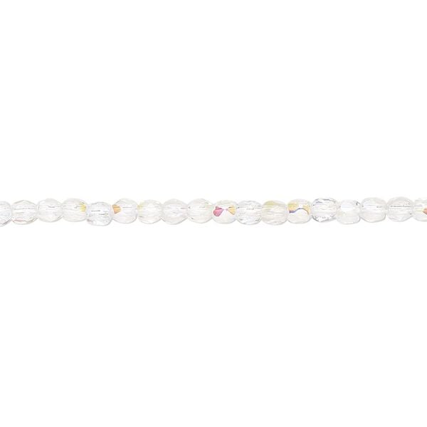 Bead, Czech fire-polished glass, transparent clear AB, 2.5mm faceted round. Sold per pkg of 1,200 (1 mass). image number 0