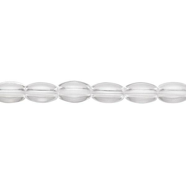 Quartz crystal 1pkg1, oval bead natural 15.5-16 inch 8x5mm image number 0