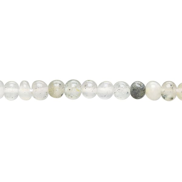 Black spotted quartz 1pkg1, hand-cut pebble bead natural 14 inch small image number 0