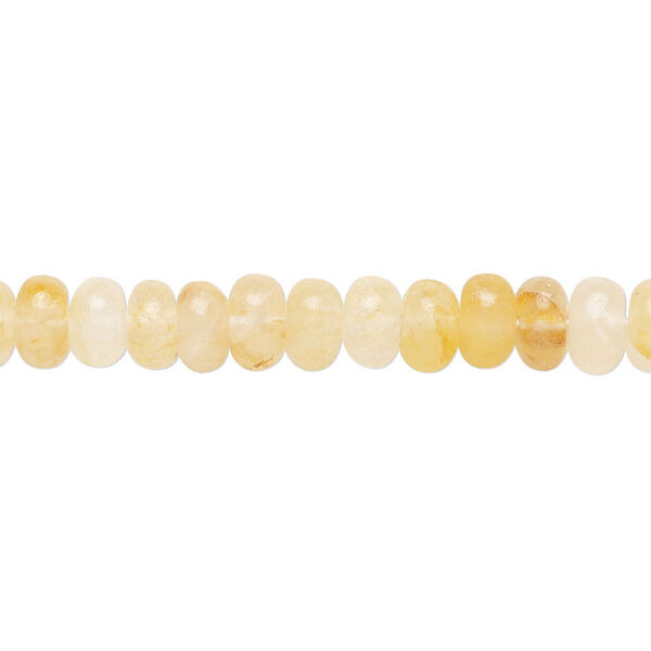 Yellow iron quartz 1pkg1, hand-cut rondelle bead natural 14 inch 6x3mm-7x4mm image number 0