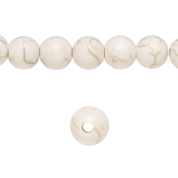 Magnesite 1pkg10, round bead 8mm image number 0