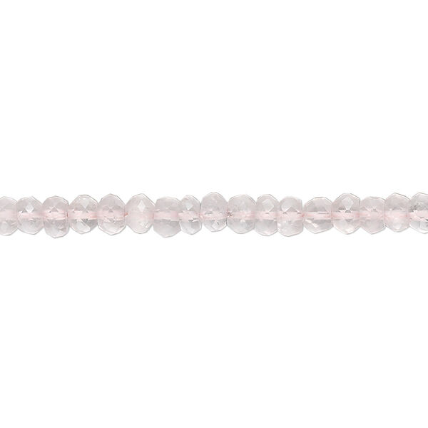 Rose quartz 1pkg1, hand-cut faceted rondelle bead natural B grade, 15.5-16 inch 3x2mm-4x3mm image number 0