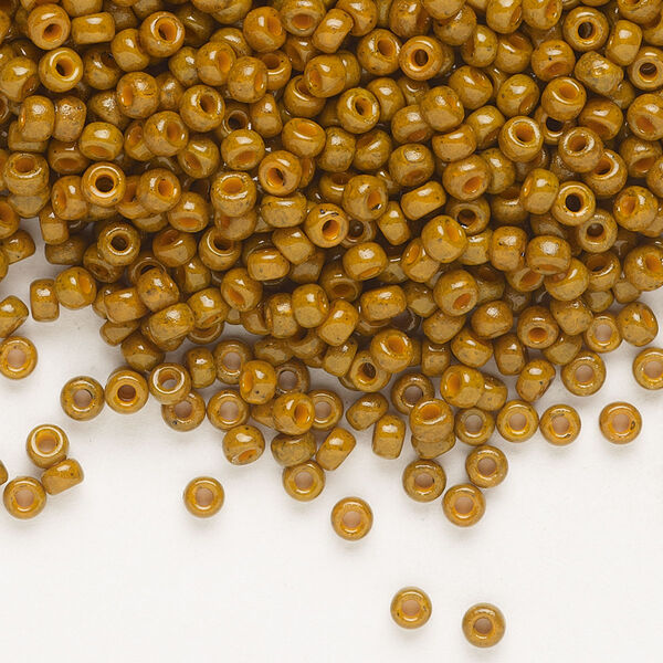 Seed bead, Miyuki, glass, pkg/250g, #8 rocaille, Duracoat® opaque outside dyed sienna, (RR-4459). image number 0