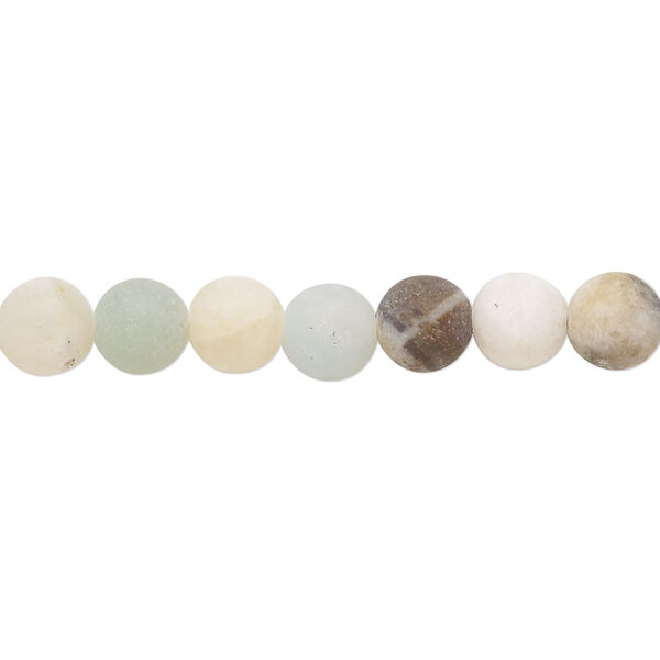 Flower amazonite 1pkg1, matte round bead natural 8 inch 6mm image number 0