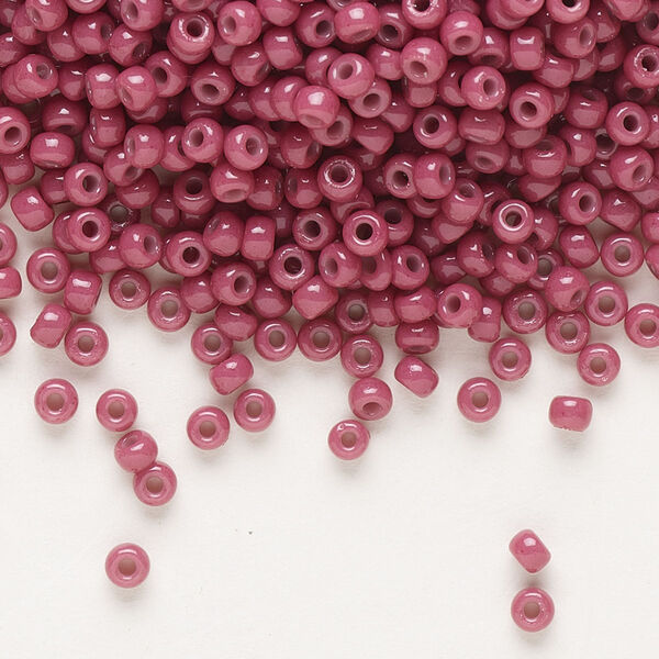 Seed bead, Miyuki, glass, pkg/50g, #8 rocaille, Duracoat® opaque outside dyed pansy, (RR-4468). image number 0
