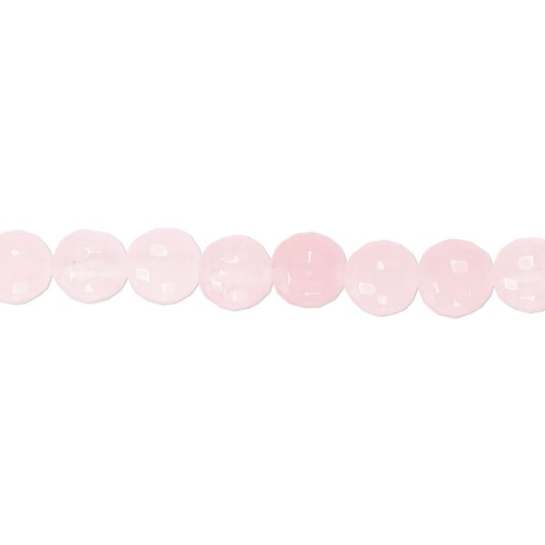 Rose quartz 1pkg1, tumbled faceted round bead natural 15.5-16 inch 6mm image number 0