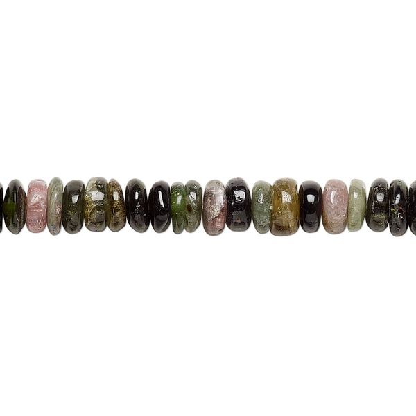 Multi-tourmaline 1pkg1, hand-cut rondelle bead natural 14 inch 5x1mm-7x5mm image number 0