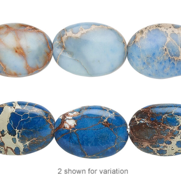 Magnesite 1pkg1, flat oval bead B grade, 15.5-16 inch 18x13mm image number 0