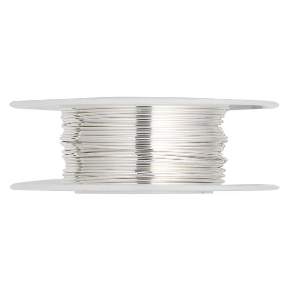 Wire, sterling silver-filled, dead-soft, round, 22 gauge. Sold per 100-foot spool. image number 0