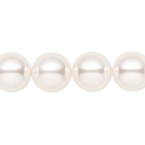 Pearl 100pk white, Crystal Passions® 12mm round 5810 image number 0