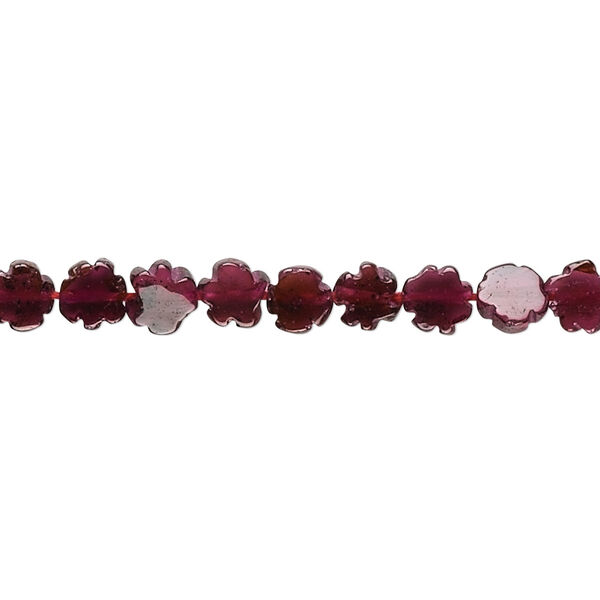 Garnet 1pkg1, hand-cut flower bead 15.5-16 inch 5x5mm-6x6mm image number 0