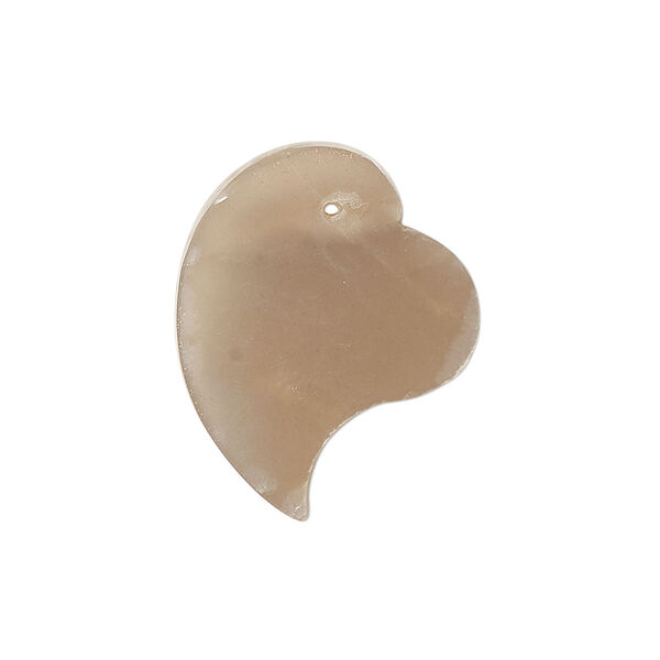 Coffee moonstone 1pkg1, hand-cut top-drilled flat heart drop natural B grade, 25x19mm image number 0