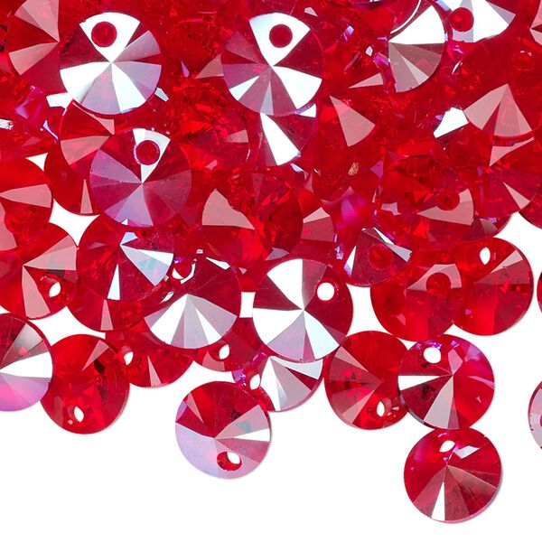 Drop 144pk light Siam shimmer, Swarovski® 8mm pendant mini disk 6428 image number 1