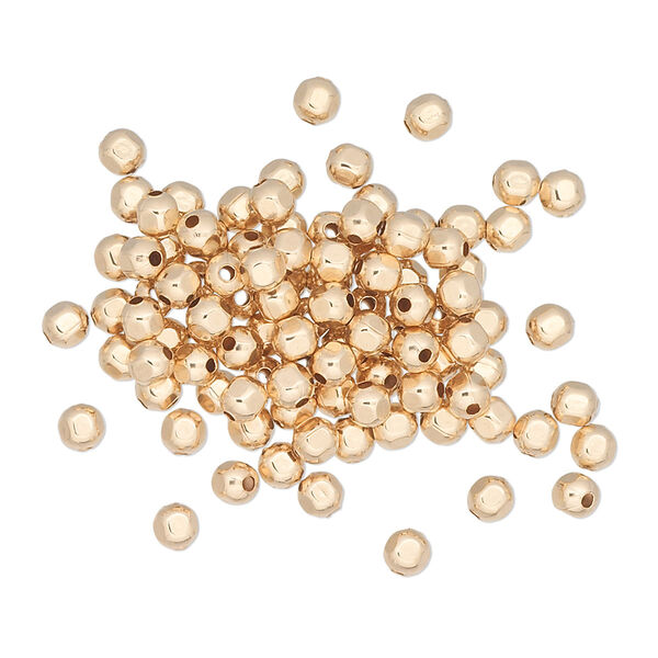 Bead, 12Kt gold-filled, 3mm smooth faceted round. Sold per pkg of 20. image number 0