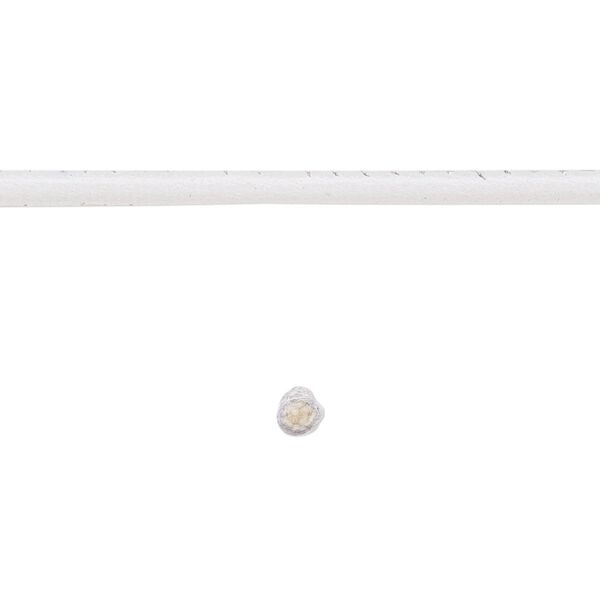 Cord, leather and cotton (dyed), white, 2.5mm zigzag-stitched round. Sold per 5-yard section. image number 0
