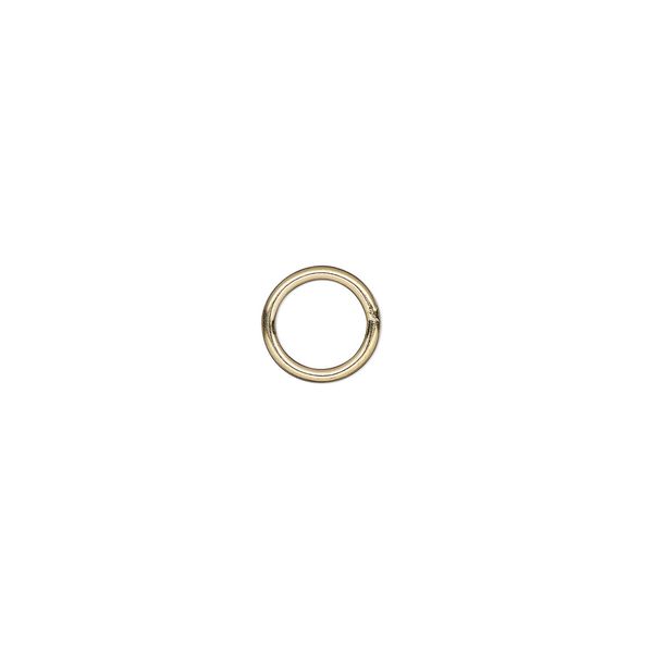 Jump ring, 14Kt gold-filled, 8mm soldered round, 5.9mm inside diameter, 18 gauge. Sold per pkg of 10. image number 0
