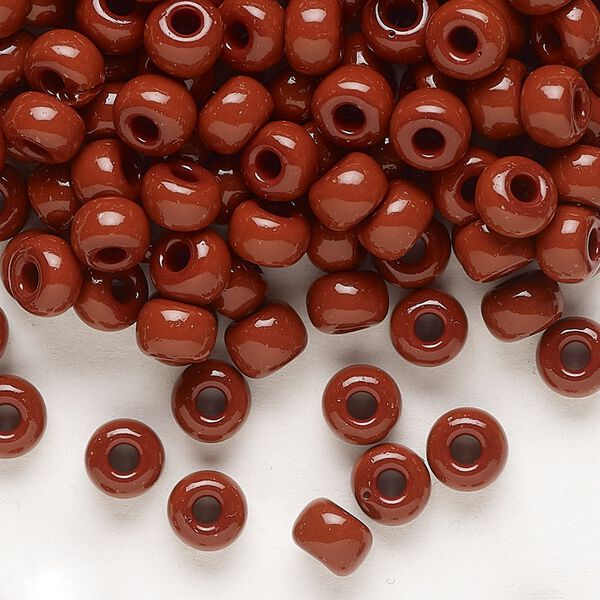 Seed bead, Preciosa Ornela, glass, opaque brown, #2 rocaille. Sold per 50-gram pkg. image number 0