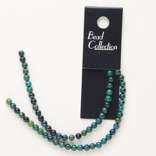 Chrysocolla 1pkg1, round bead 10 inch 4mm image number 0