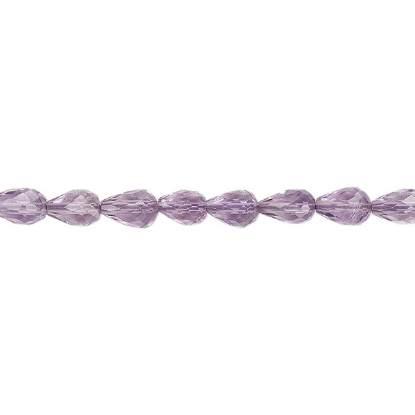 Amethyst 1pkg1, hand-cut faceted teardrop bead natural 13 inch 5x4mm-7x5mm image number 0