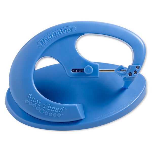 Tabletop cord knotter 1pkg1, Beadalon® Knot-a-Bead™, plastic / steel / stainless steel, blue, 6-1/2 x 3-3/4 inches. image number 0