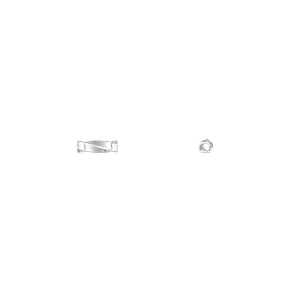 Bead, sterling silver, 6x2mm twisted tube. Sold per pkg of 10. image number 0