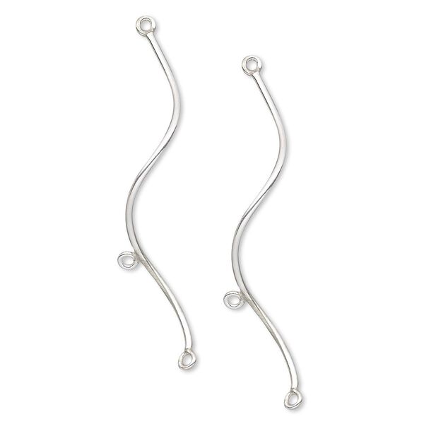 Focal, sterling silver-filled, 34-38mm swirl with 2 loops. Sold per pkg of 2. image number 0