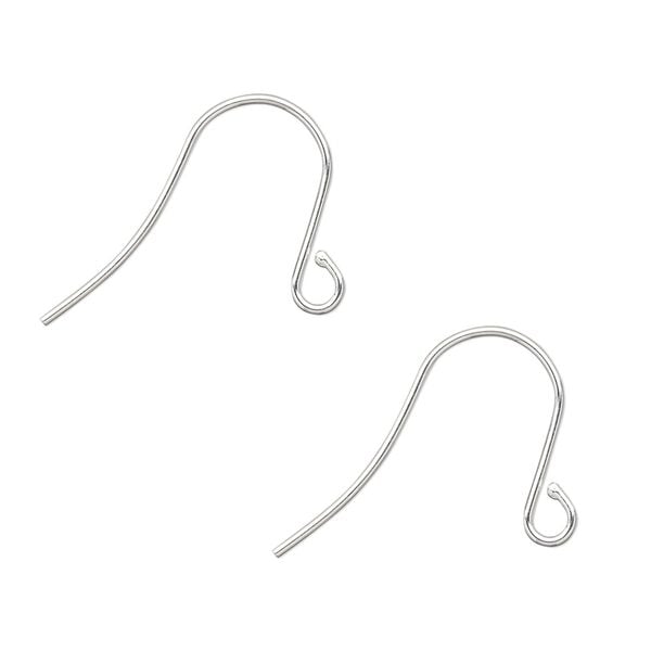 Ear wire fishhook 1pkg100 silver-plated, 15mm / open loop, 21 gauge brass 50 pair image number 0