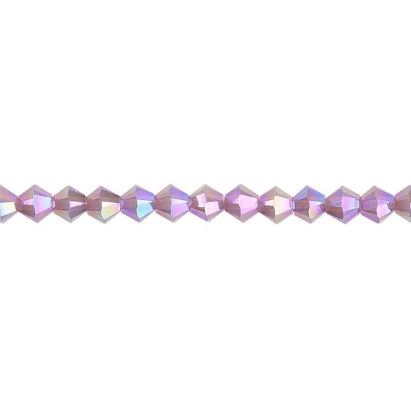 Bead 48pk cyclamen opal shimmer 2X, Crystal Passions® 4mm bicone 5328 image number 0
