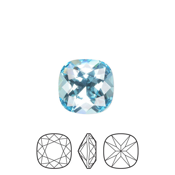 Fancy stone 1pk aqua bohemica foil back, Preciosa MAXIMA Czech crystal rhinestone 12mm cushion square image number 0