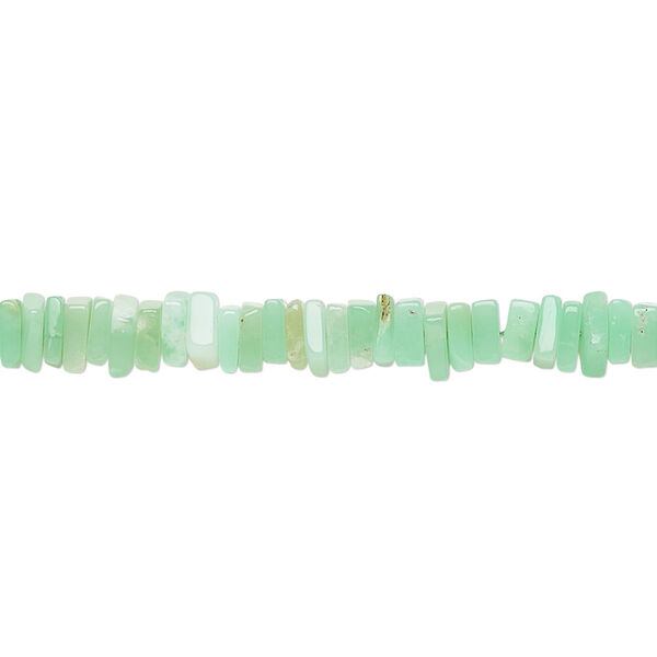 Chrysoprase 1pkg1, hand-cut square rondelle bead natural 8 inch 4x1mm-6x2mm image number 0